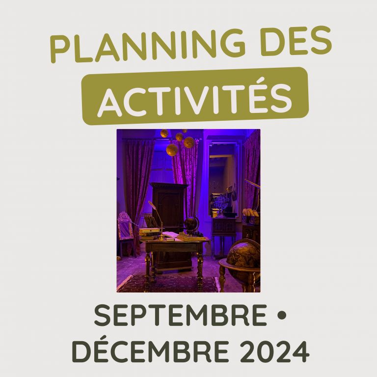 Planning des activités | octobre à décembre 2024